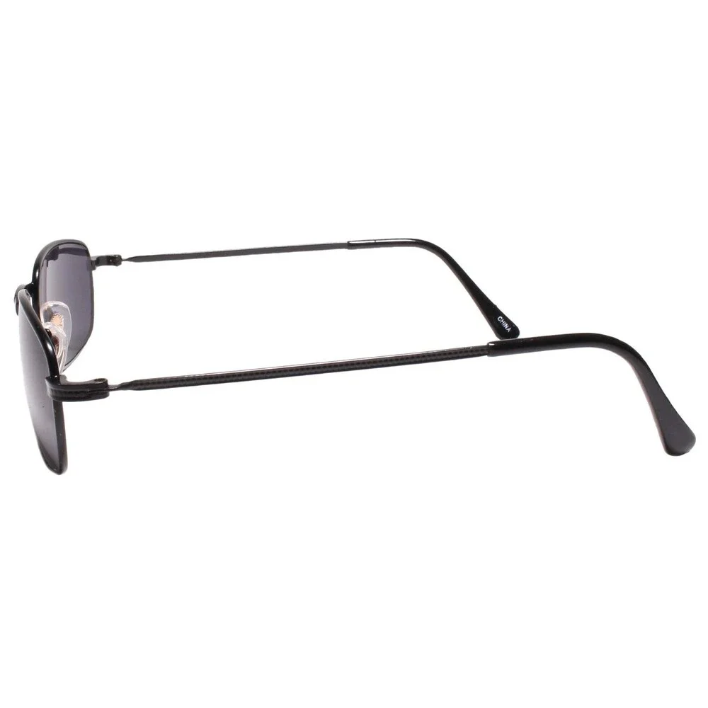 Classic Mens Stylish Rectangle Vintage Retro 80s 90s Sunglasses Black Frame